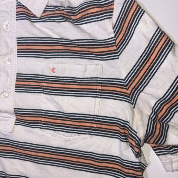 Criquet Pima Cotton Short Sleeve Stripe Polo 4-Button Size Large - Picture 5 of 11
